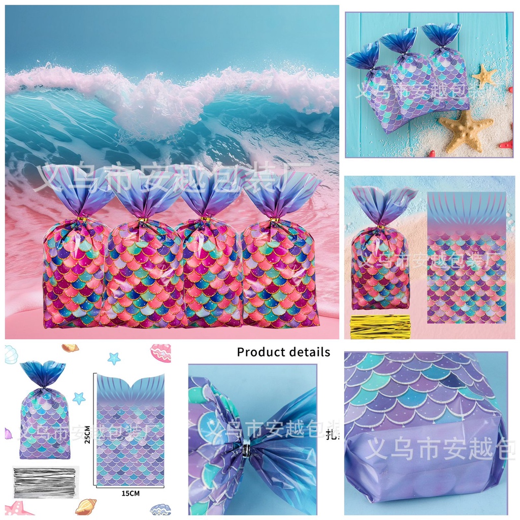 

PLASTIK SNACK ULANG TAHUN PLASTIK KUE UNIICORN MERMAID COOKIES BAG SNACK BAG PUTRI DUYUNG