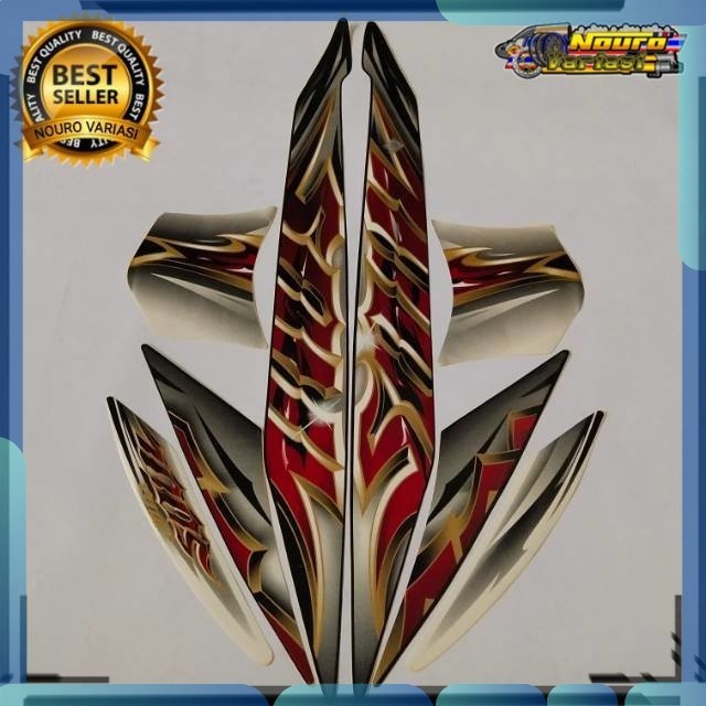 Stiker striping yamaha mio soul 2010 2011 putih hitam bagus