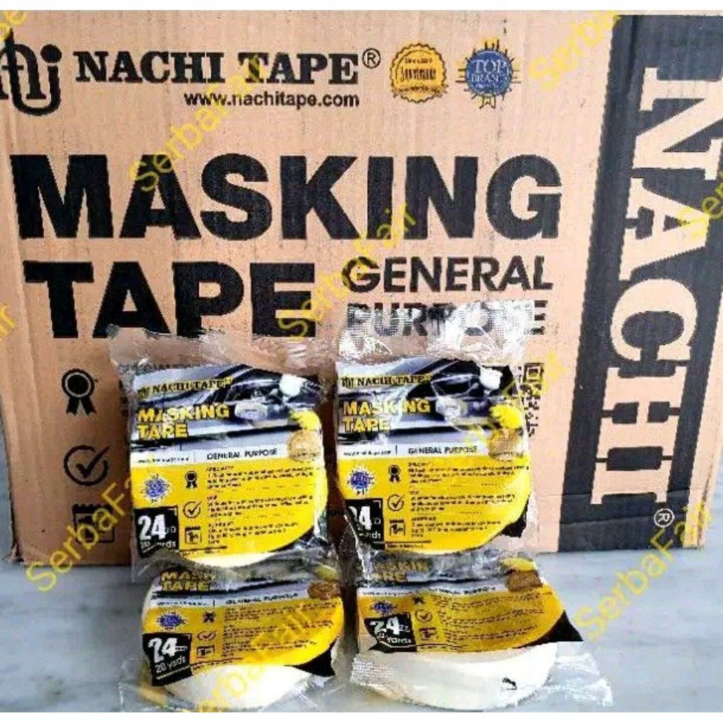 

Masking Nachi 24mm 1Inch 20Yards ORI / Lakban Kertas Nachi 1Inch