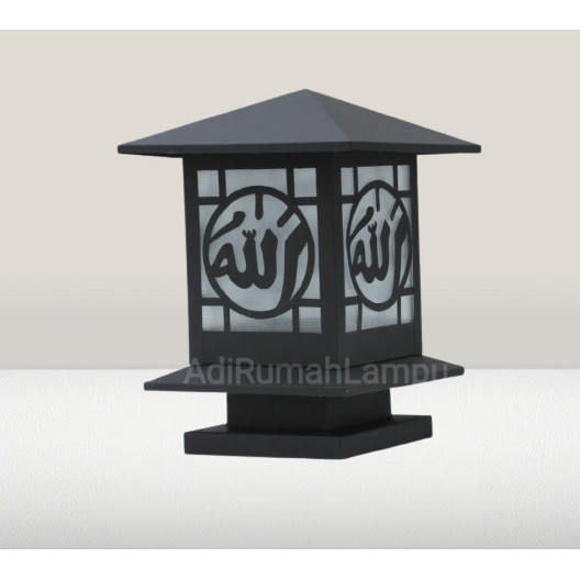 Lampu hias pilar pagar masjid lafadz allah