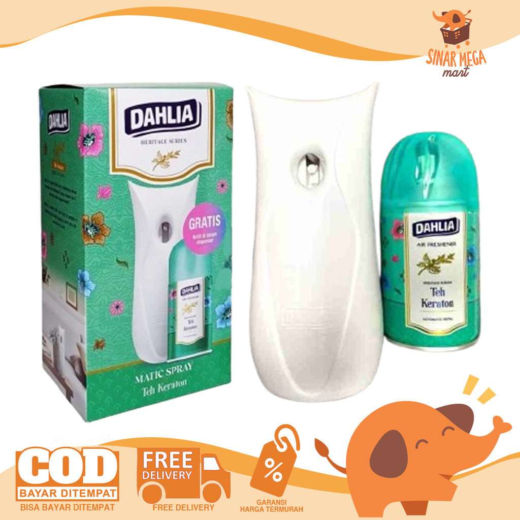 Dahlia Dispenser Automatic Spray SET Alat + Refill Teh Keraton / Pewangi Pengharum Ruangan Otomatis