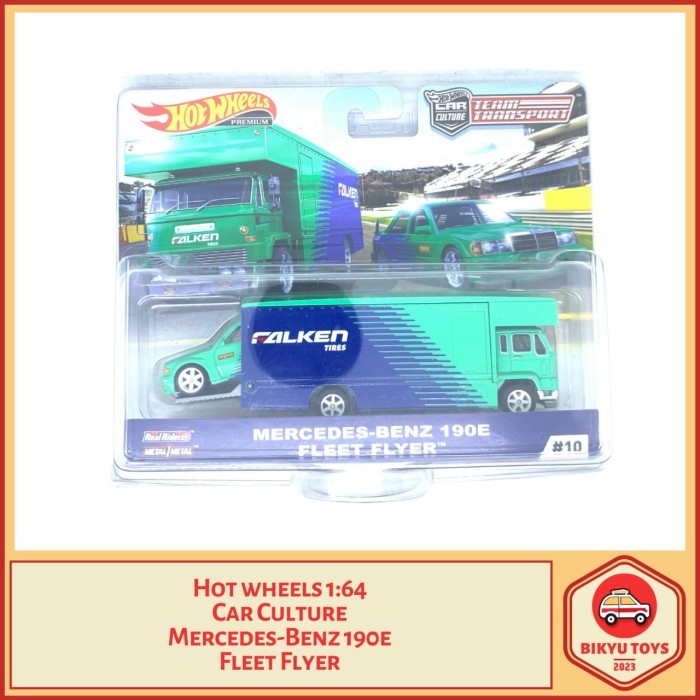 Hot wheels 1:64 Car Culture Mercedes-Benz 190E Fleet Flyer Hotwheels Team Transport Falken