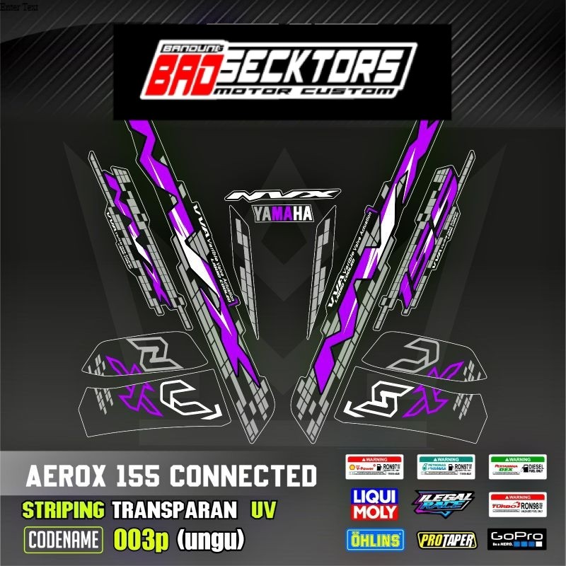 Decal Sticker Striping Variasi Transparan Uv Aerox New NVX 155 Striping Transparan Uv All New Aerox 