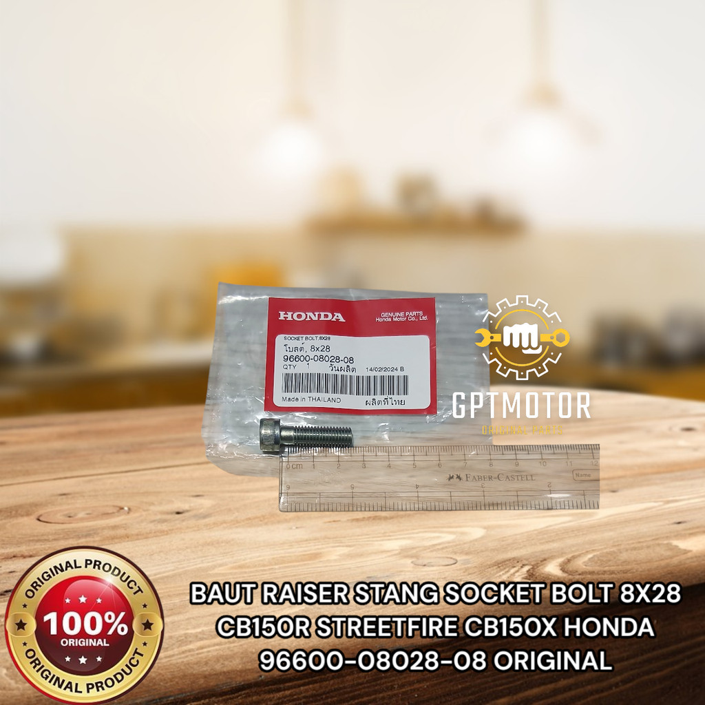 BAUT RAISER STANG SOCKET BOLT 8X28 CB150R STREETFIRE CB150X HONDA 96600-08028-08 ORIGINAL