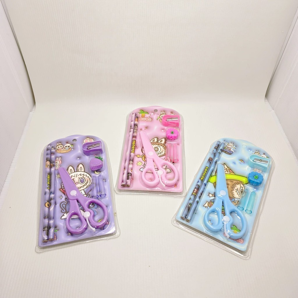 

set mika fancy karakter / alat tulis set anak sekolah penghapus penggaris serutan - ES0524
