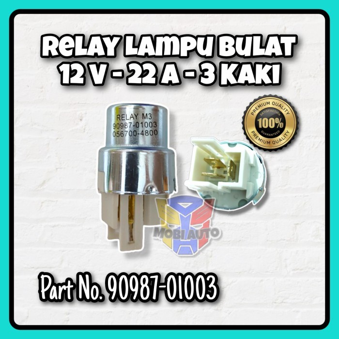 Relay Lampu Bulat 3 Kaki Mobil Kijang / Rino / Taft 12V - 22A