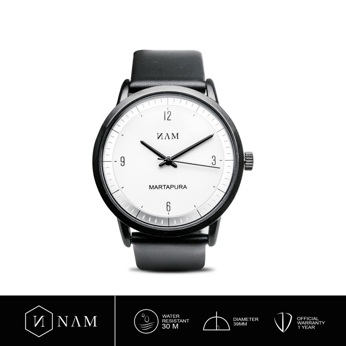 ✨E.SYO✨ - TERLARIS NAM Martapura MP002 Jam Tangan Pria Putih Stainless Steel Back