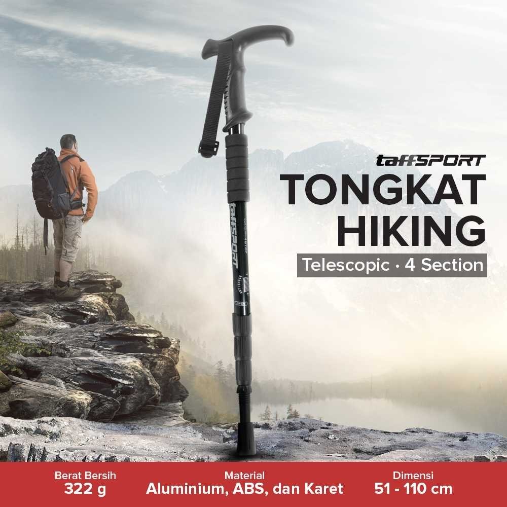TaffSPORT Tongkat Hiking Trekking Pole Telescopic 4 Section - E4102   [ I K F Store ]