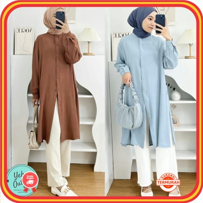 Tunik Cantik Baru Murah Wanita Baju Lebaran Kekinian /Kanaya Tunik Wanita Muslim Baju Atasan Dress G