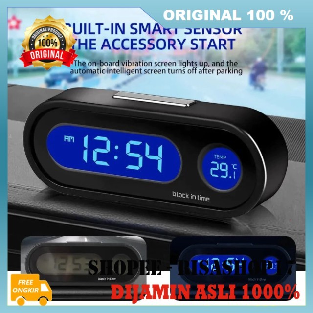 Digital Clock Temperature Jam Digital Mini Jam Mobil Dashboard Digital dengan Termometer 100% ASLI