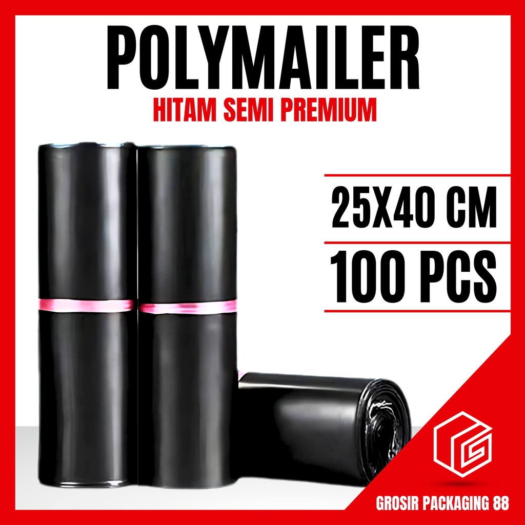 

Plastik Packing Olshop Online Shop Ol On Shop Polymailer Hitam Semi Premium 25x40 Isi 100 Pcs Semi Glossy