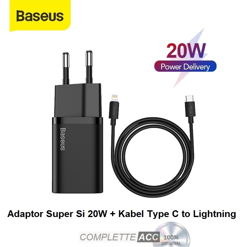 [HOT] Baseus Original Super Si Charger 20W 3A TYPE C TO LIGHTNING PD Fast Charging Iphone 11 12 13 K