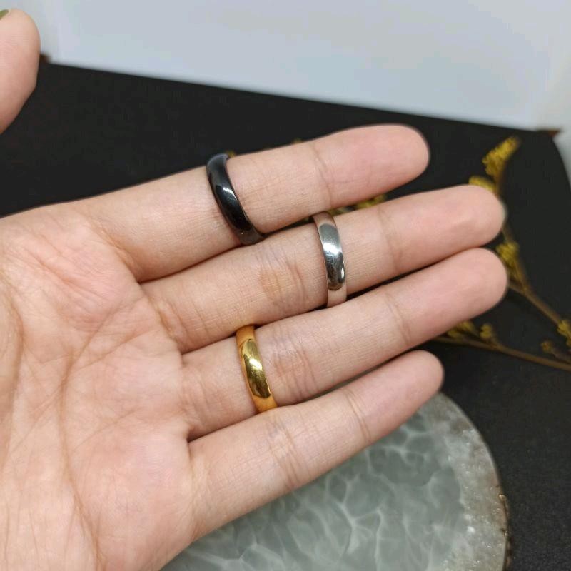 Cincin titanium/cincin wanita dan pria/cincin anti karat 3mm