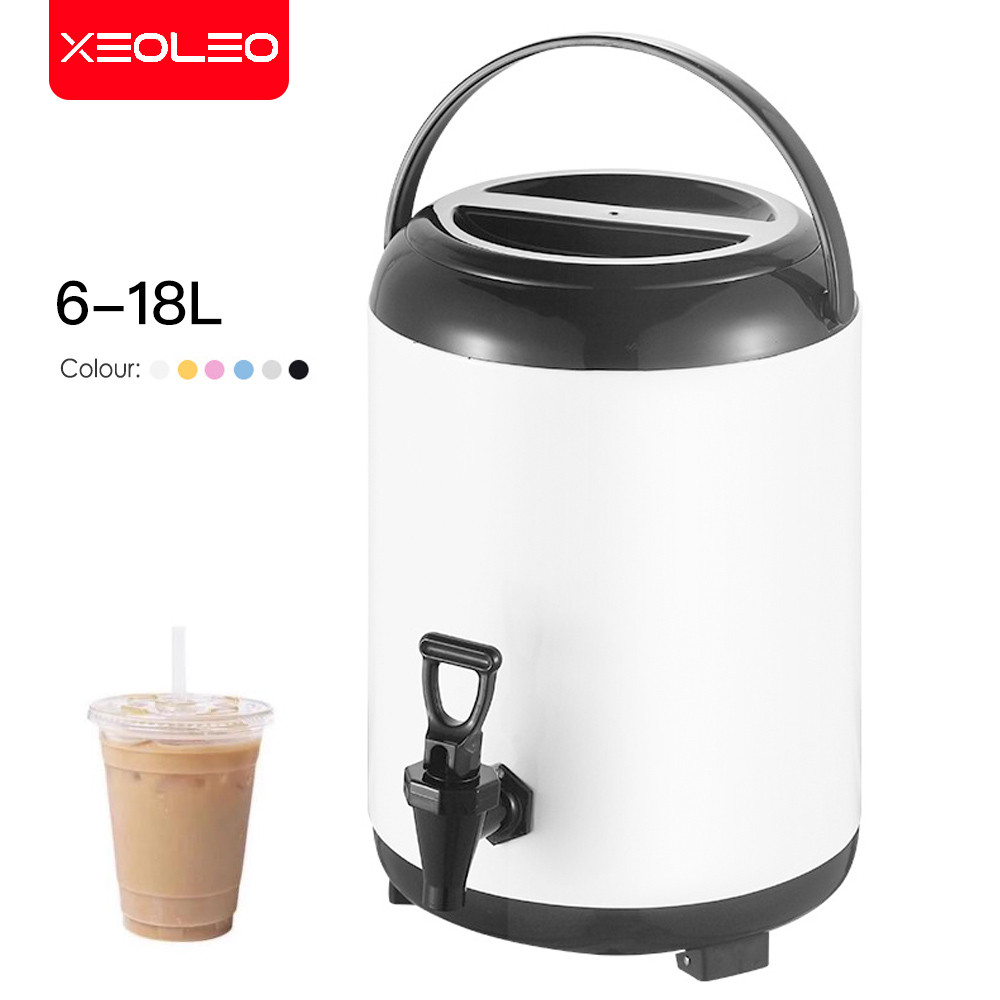 XEOLEO Insulation barrel 10L White Milk tea Bucket for keep warm/cold Bubble tea Insulation preserva