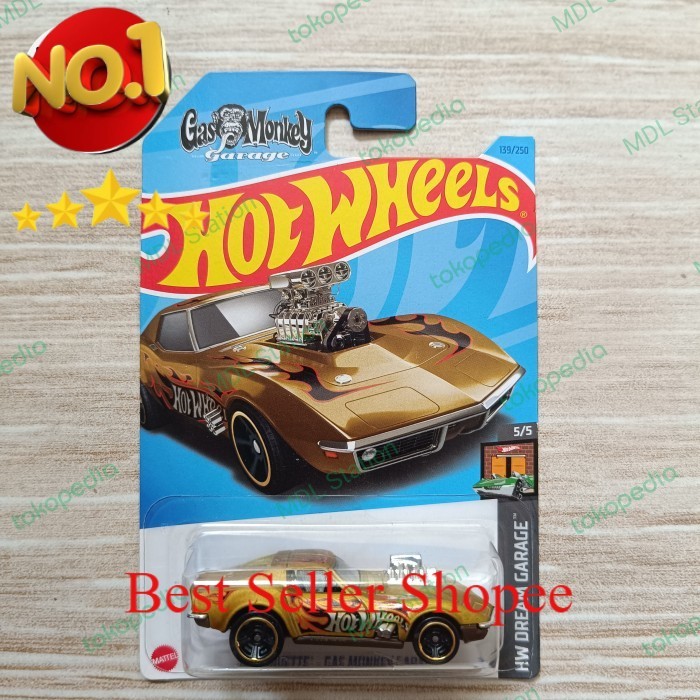 Hot Wheels  68 Corvette Gas Monkey Garage Mainan Toy FAZ Store