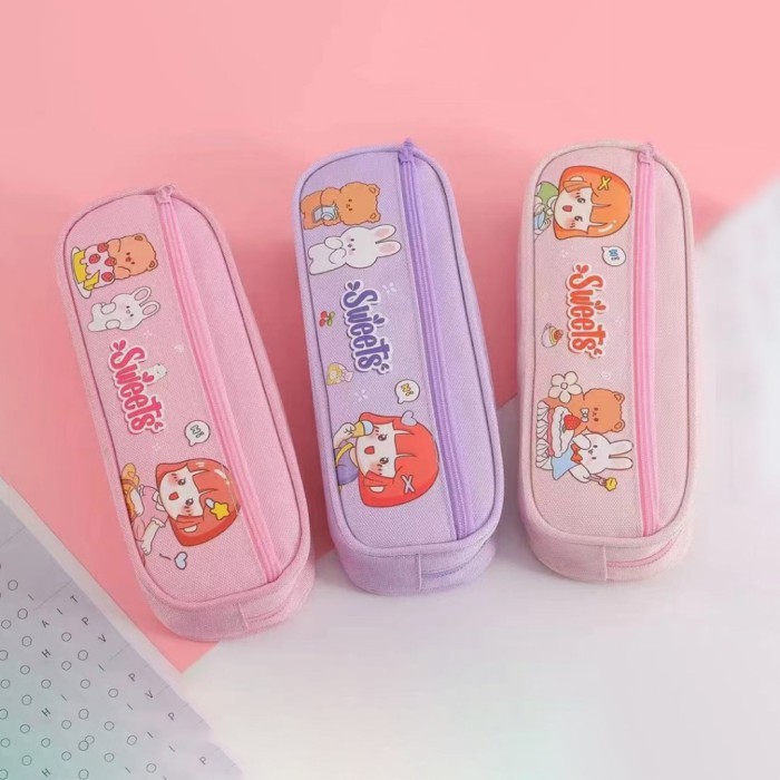 

tempat pensil anak sekolah cewek estetik pencil case cute lucu - Candy Pink