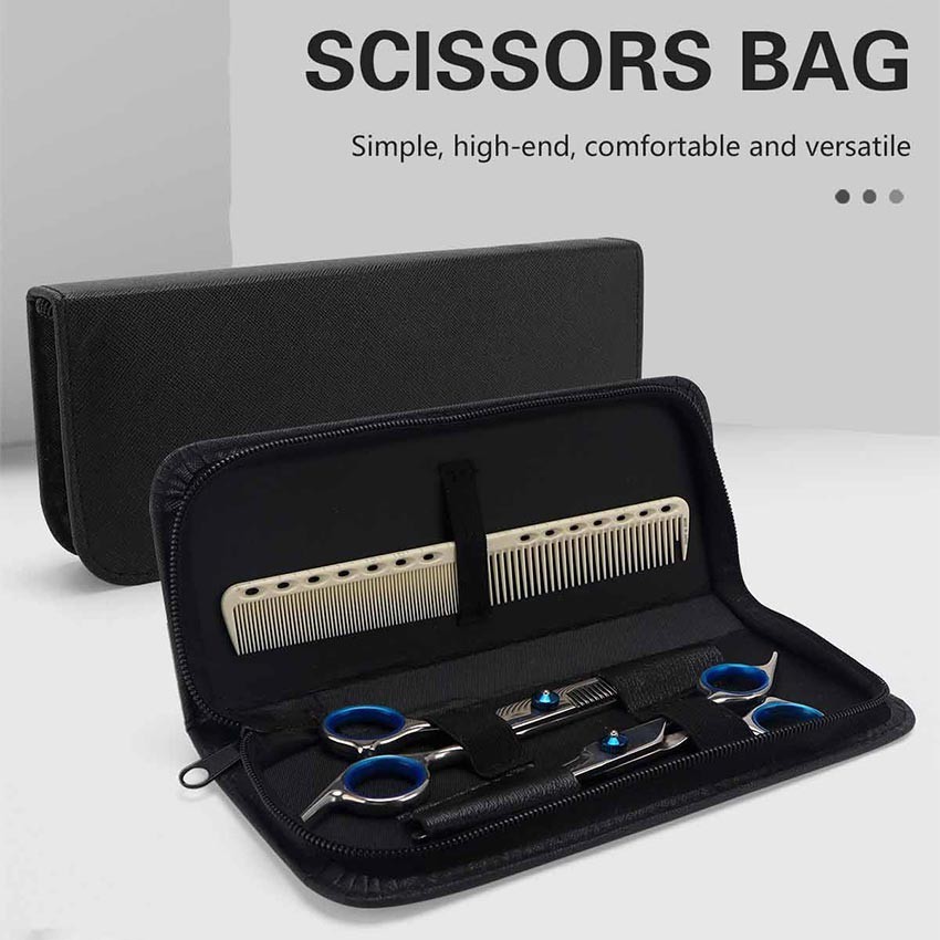 Dompet Gunting Rambut Kulit Portable Dompet Gunting Cukur Rambut Dompet Gunting Sasak Rambut / Tas