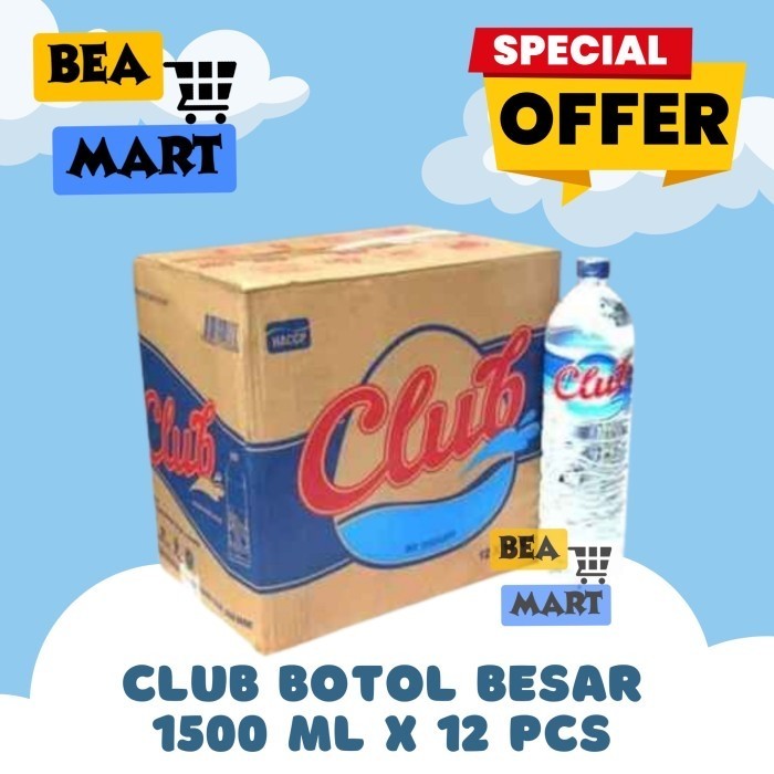 

Club 1500 ml 1 Dus isi 12 Botol | Air Mineral Besar Gede 1500m Instant