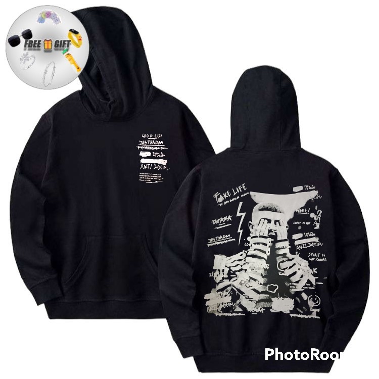 [FREE GIFT] Hoodie Pria Hoodie H&M Cowok Cewek Hitam Original Distro Bandung Fleece Hodie Hoddie Uni