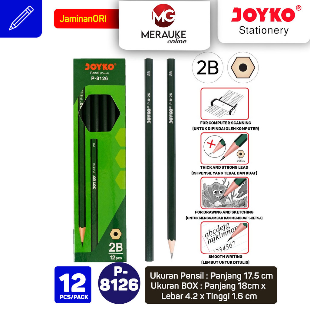 

Pensil JOYKO P-8126 2B 1 box isi 12 pcs