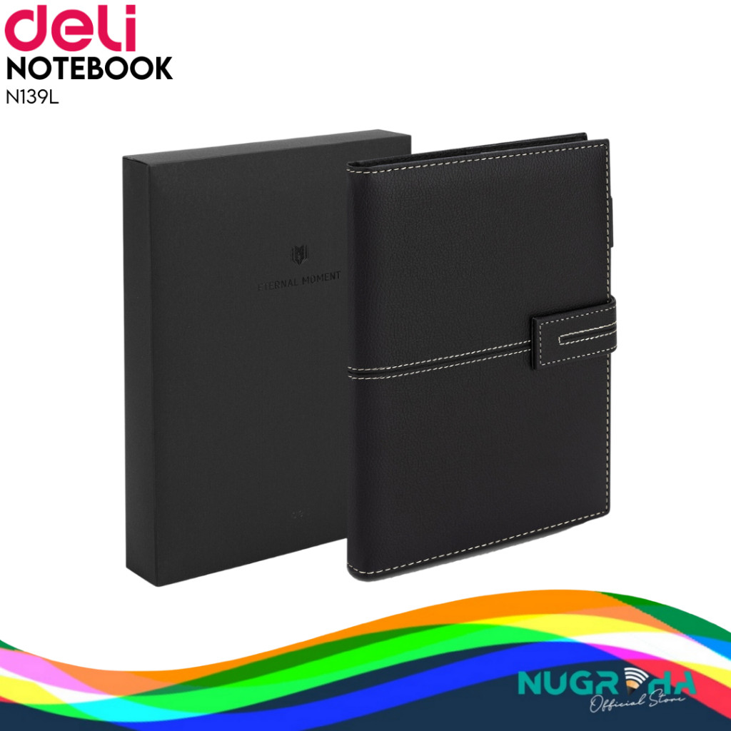 

Deli Leather Cover Notebook Gift Set / Buku Catatan / Agenda Sampul Kulit A5 120 Lembar Pulpen Gel Premium EN139L