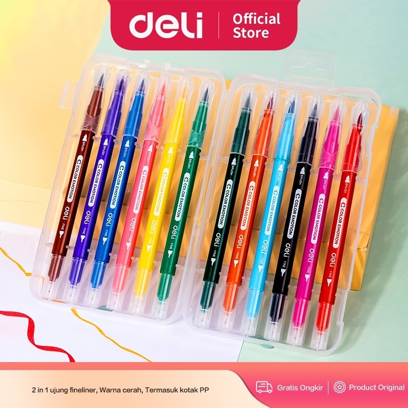

Deli Spidol Warna Dua Sisi / Double Side Felt Pen 12 & 24 EC151