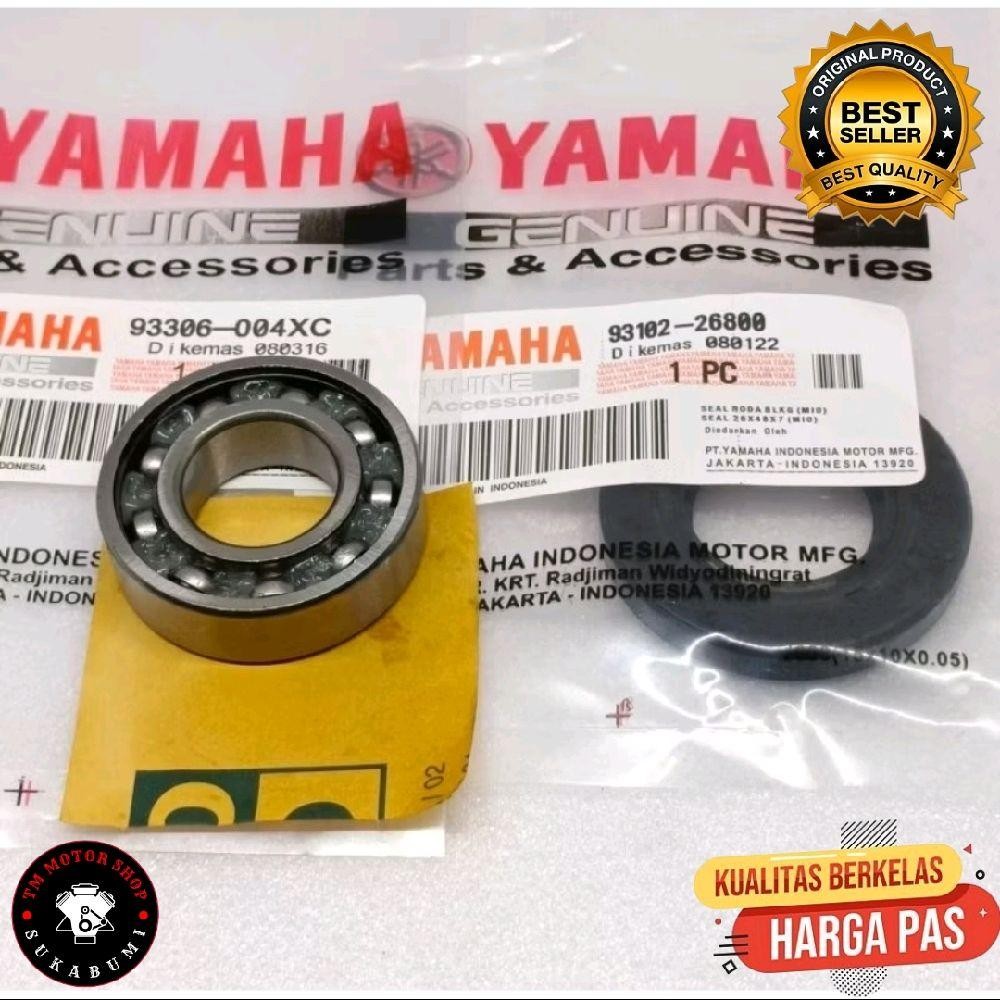 Paket Bearing Laher Roda Belakang 6004 + Seal Roda Belakang Yamaha Mio Lama, Mio Sporty, Mio Smile, 