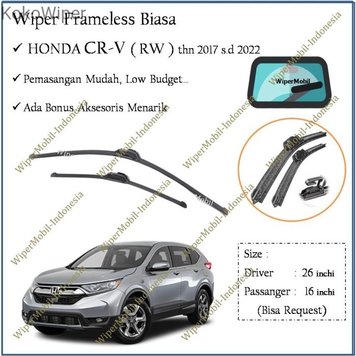 Kokowiper Wiper Frameless  Honda CR-V CRV CR V 2017 2018 2019 2020 2021