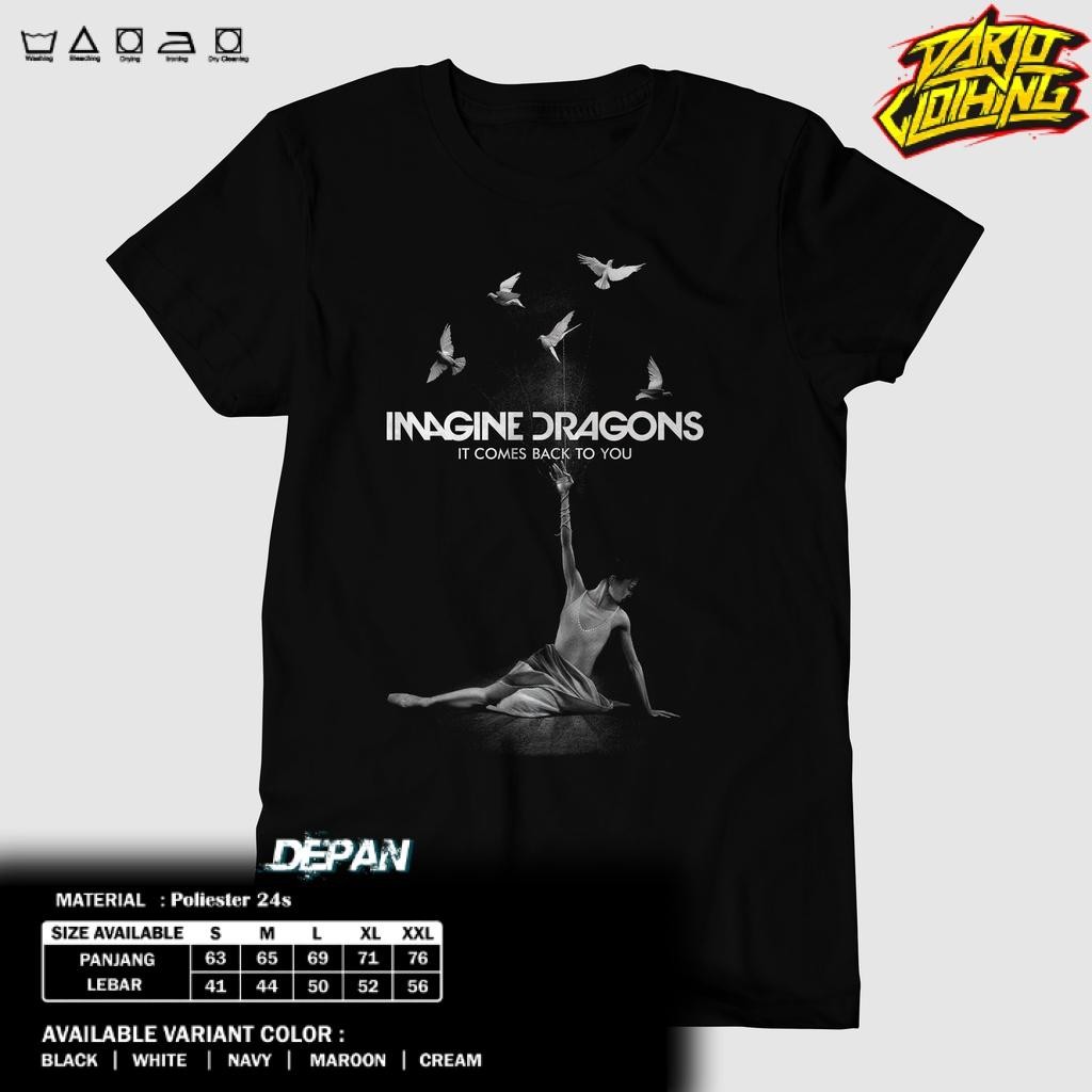 Toko Kaos Combed -  KAOS IMAGINE DRAGONS -IMAGINE DRAGONS WHITE