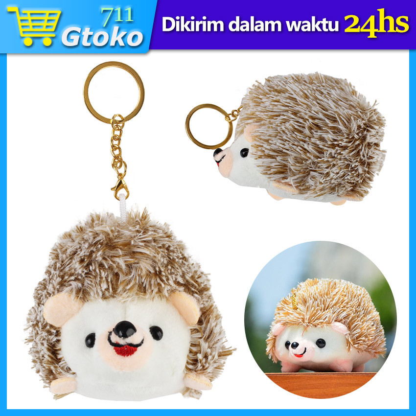Boneka Landak Mini Hedgehog Plush Doll Gantungan Kunci Tas Bag Keychain Lucu