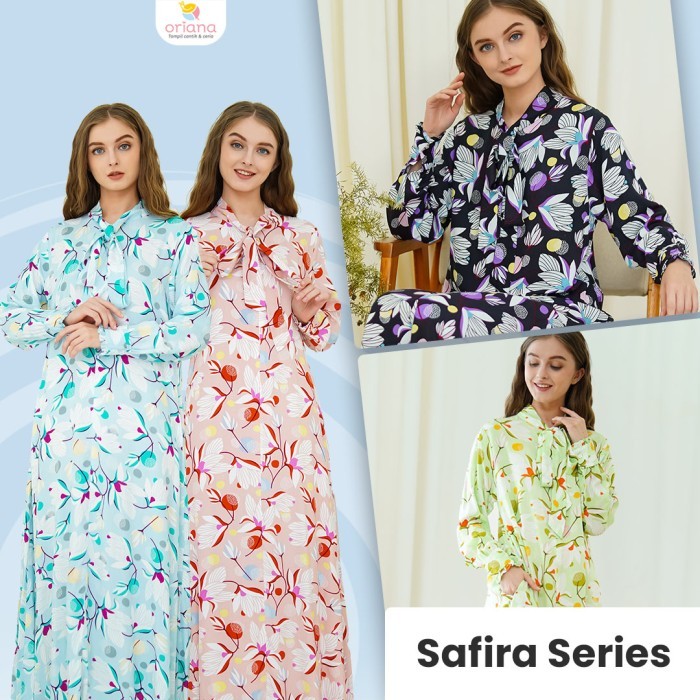 *TERLARIS* HOMEWEAR ORIANA DASTER BUSUI PANJANG SAFIRA BLUE  S COD