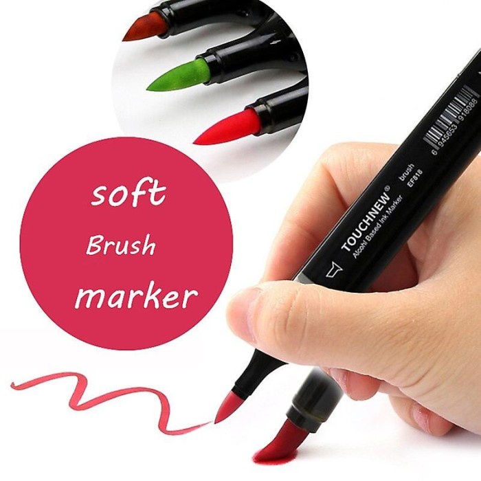 

Touchfive Touchnew Marker Spidol 168 Colors Twin Markers Complete Set - 168 Round, Putih