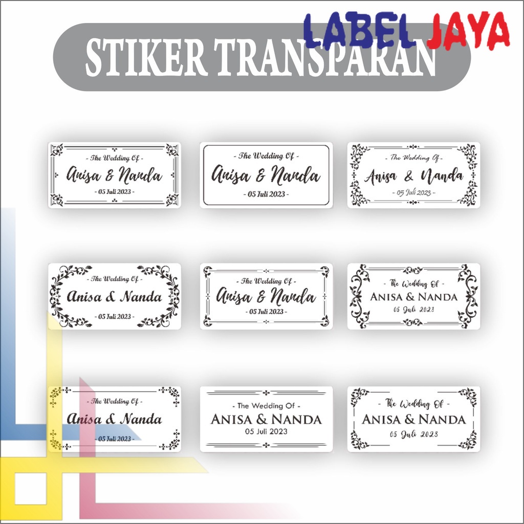 

Cetak Label nama anti air stiker waterproof Transparan Free Desain