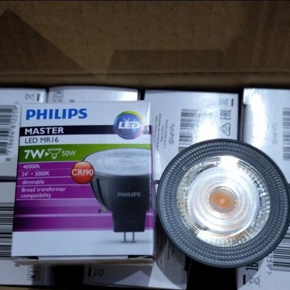 LAMPU LED MASTER PHILIPS MR16 7W 24D 3000K warm white Philips