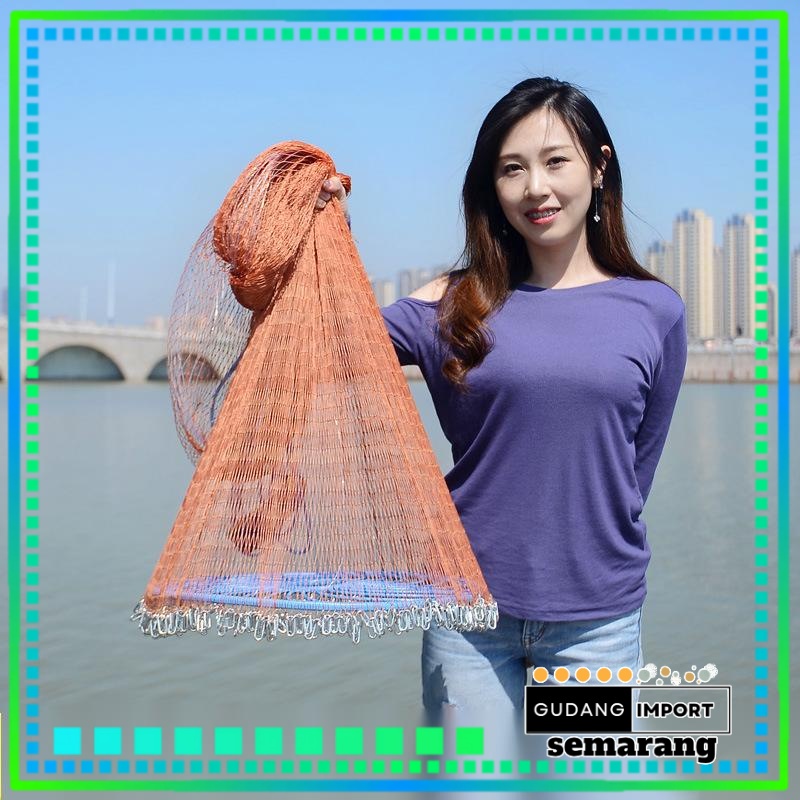jala ikan Lempar Penangkap Ikan / Jaring Pancing Ikan Lempar / FISHING THROW NET CAGE BUBU IKAN LEMP