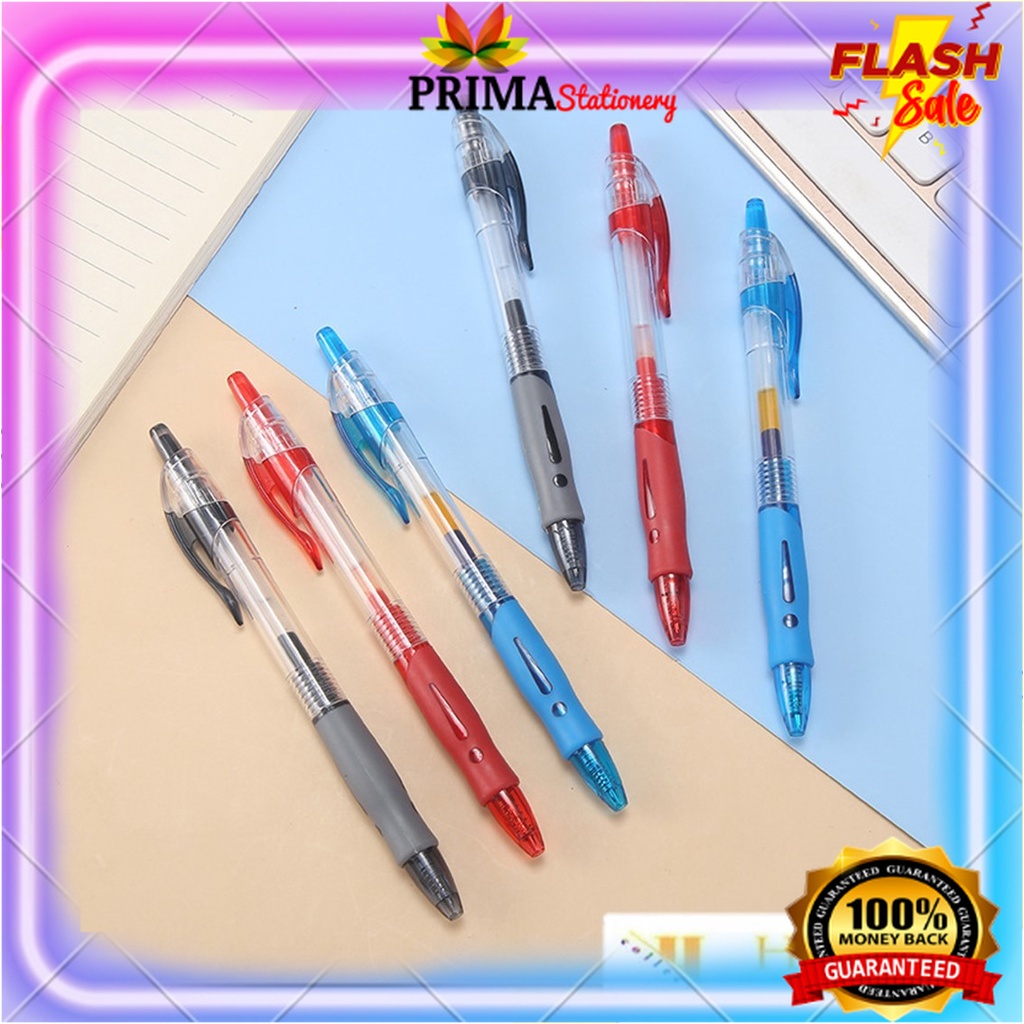 

Pulpen seperti q gel dan r gel joyko Cetekan Transparant Pena Gel 0.5mm Alat Tulis Kantor Sekolah Pen Pencet Tinta Cair Bolpoint Polos Murah Import