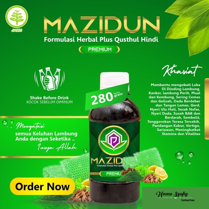 

Mazidun Madu Herbal Lambung, gerd, maag Plus Qusthul Hindi 280 gr