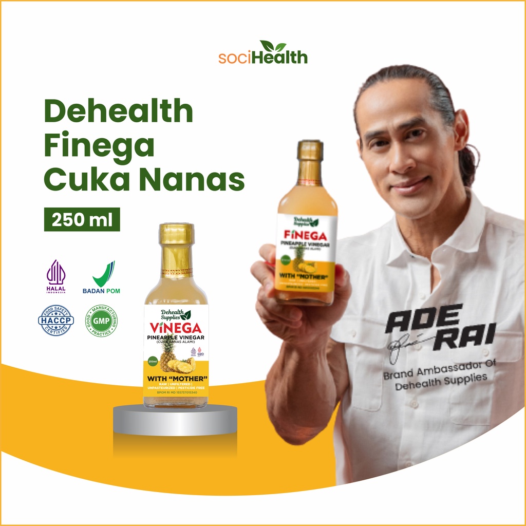 

Finega Vinega - Cuka Sari Apel Nanas Organik Halal - Diet Wajah & Gula Darah - Dehealth supplies -
