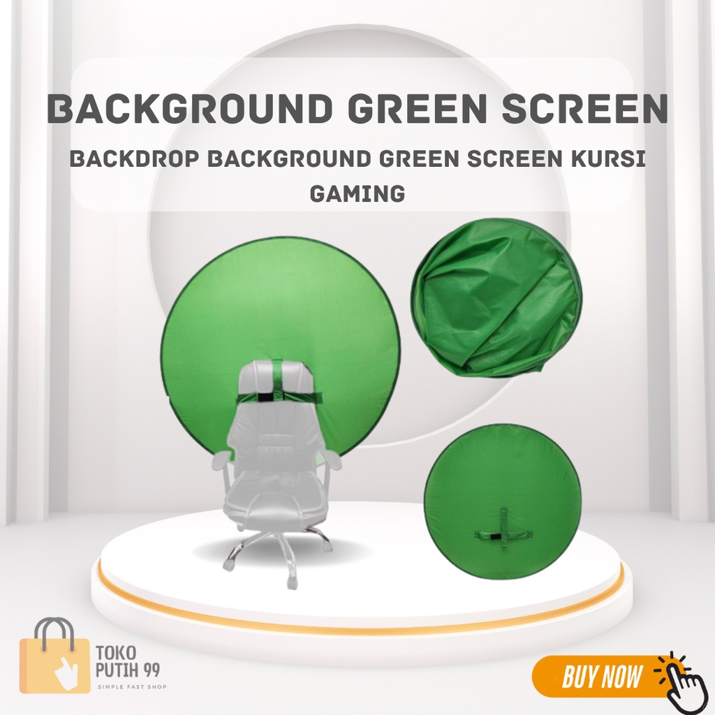 Backdrop Background Green Screen Kursi Gaming untuk Live Streaming