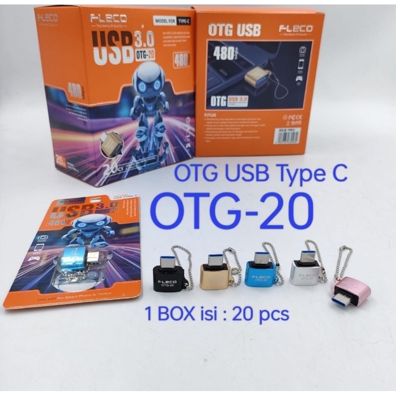 OTG BAHAN 100% METAL FLECO OTG-20 TYPE C TEPSI PLUS GANTUNGAN FAST TRANFER DATA 3.0 HIGH SPEED