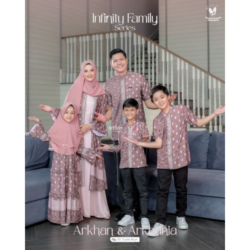 SARIMBIT ATTIN 2024 ARKHAN ARKHANIA 03 CASTLE BLUSH INFINITY FAMILY ORIGINAL BY ATTIN HIJAB - Gamis Busui Friendly by Attin Hijab