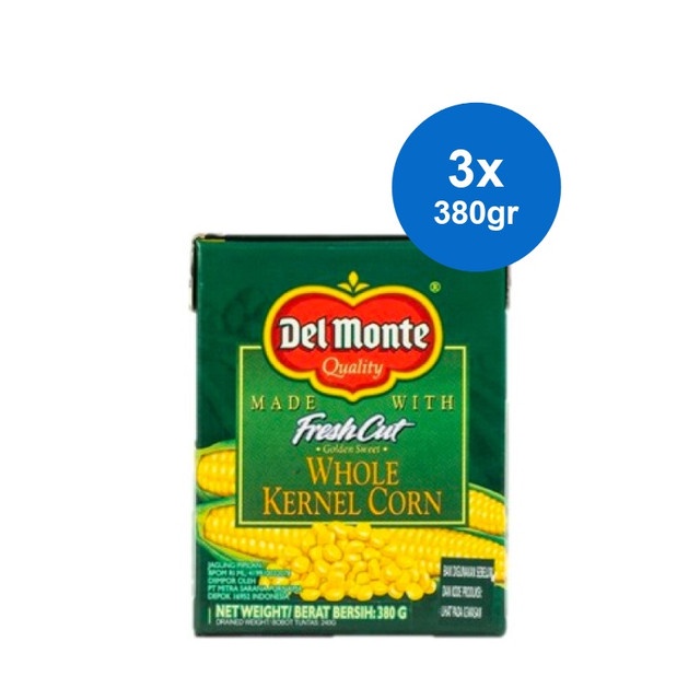

Delmonte Whole Kernel Jagung Tetra 380 gr x 3