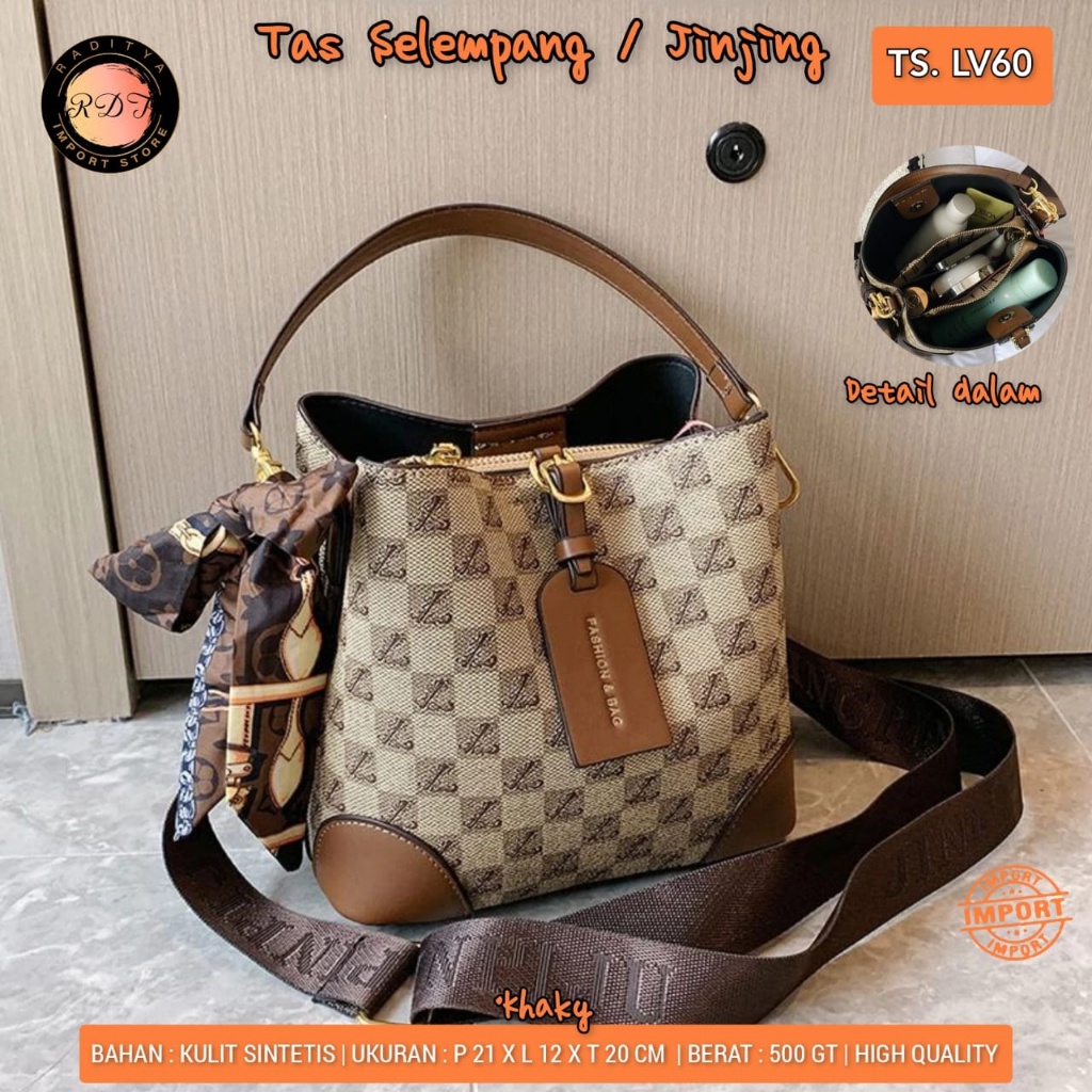 TAS SELEMPANG WANITA LV60 IMPORT BY ORI RDT CANTIK