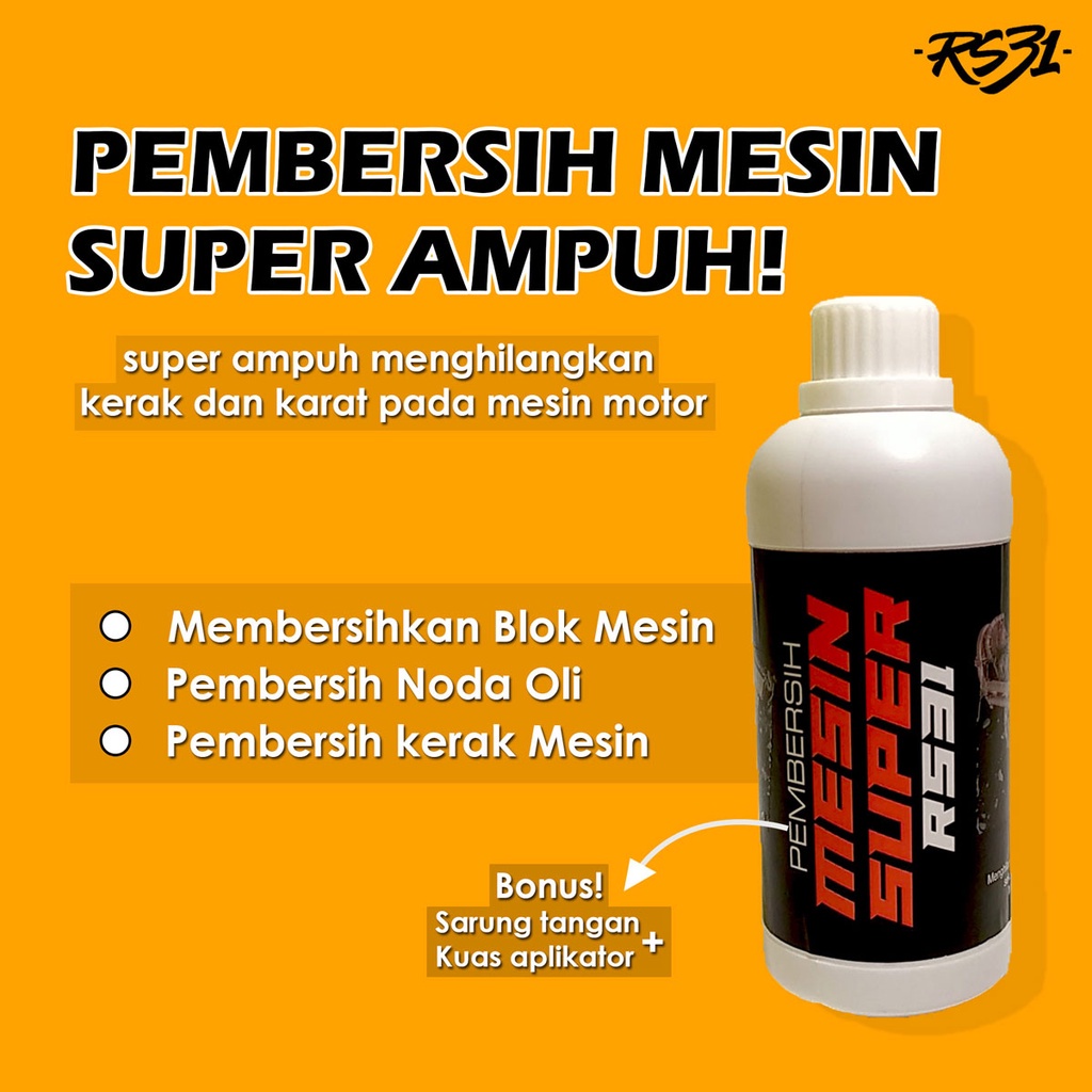 RS31 Cairan Pembersih Mesin Super 500ML - Penghilang Kerak, Kotoran, Motor & Mobil/Engine Degreaser