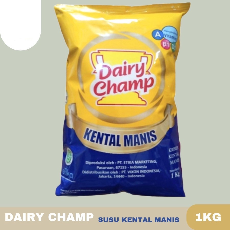 

Susu Krimer Kental Manis Dairy Champ 1 kg / Dairy Champ Pouch / Bantal