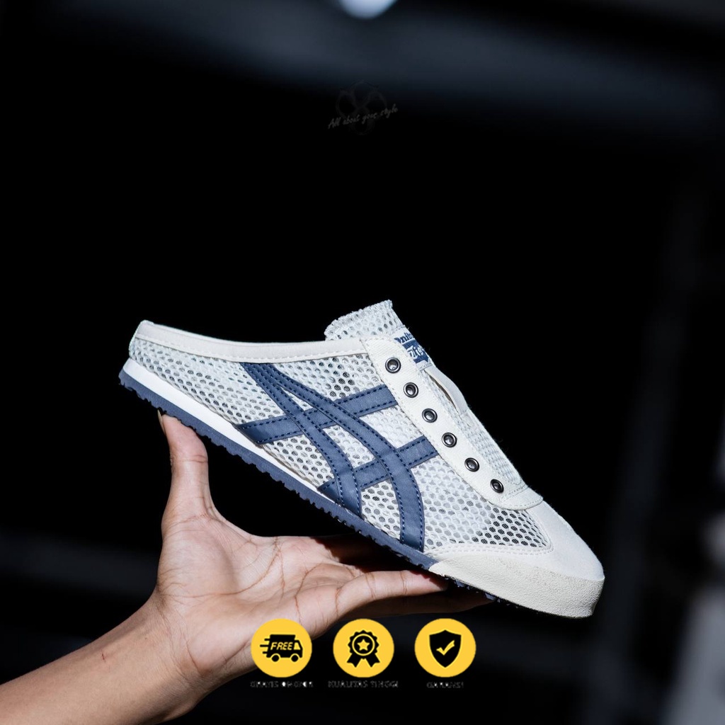 ONITSUKA TIGER MEXICO 66 SABOT CREAM NAVY - BNIB 100% ORIGINAL MATERIAL GUARANTE | SNEAKERS SEPATU P