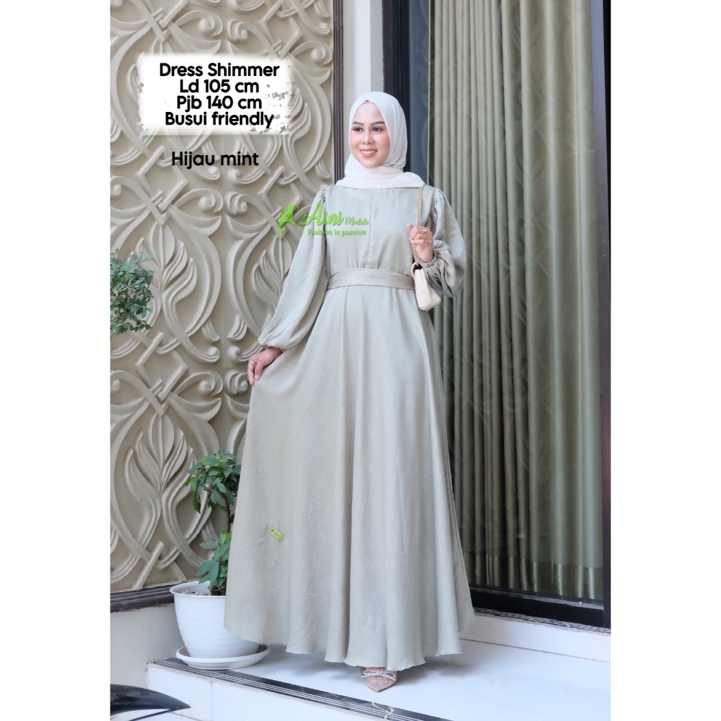 COD dress shimmer aini modiste pekalongan, dress shimer busui, shimmer santorini