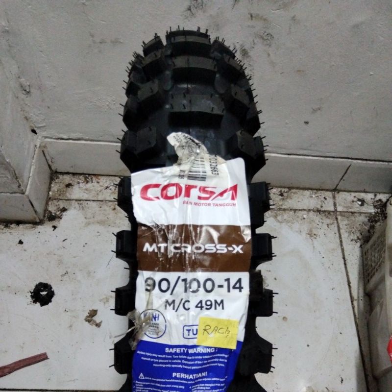BAN TRAIL 90 100 RING 14 CORSA MT CROSS-X 90/100-14 49M CROS TUBETYPE TRIL TRIAL BELAKANG GTX KLX CR