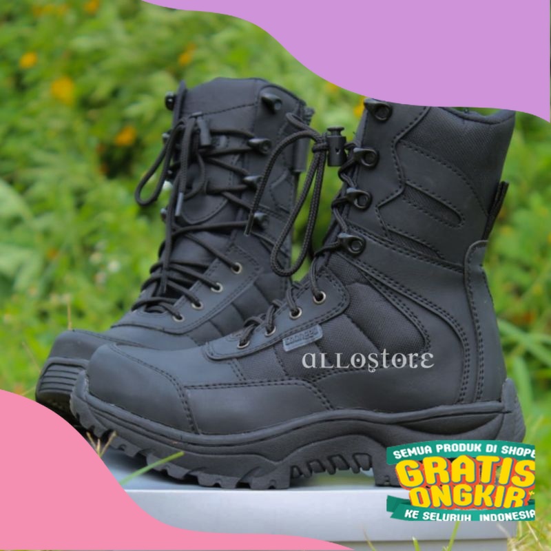sepatu pdl safety boots TNI POLRI cowboy biker tactical outdor tinggi 8inc original caanggo militery