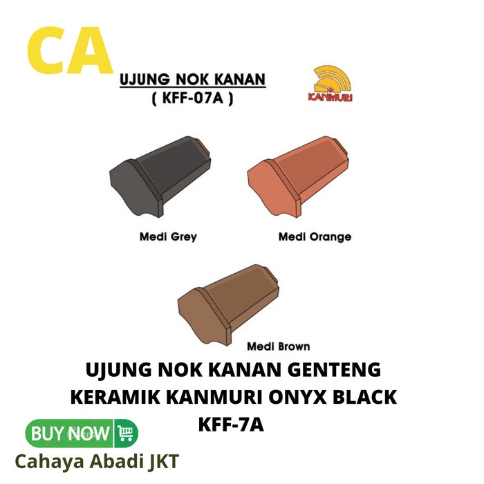 UJUNG NOK KANAN GENTENG KERAMIK KANMURI FULL FLAT MEDI KFF-7A